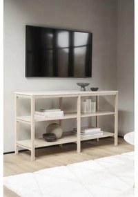Brązowo-beżowa konsola z kamiennym blatem 140x40 cm Orwel – Rowico
