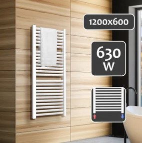 AQUAMARIN Pionowy grzejnik łazienkowy, 1200 x 600 mm