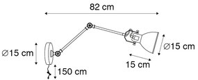 Kinkiet / Lampa scienna przemysłowy szary regulowany - Dazzle Nowoczesny Oswietlenie wewnetrzne