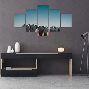 Obraz - Odejście słoni (125x70 cm)