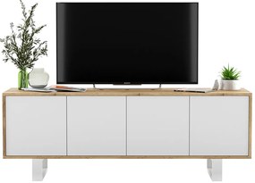 Zamykana szafka rtv dąb wotan + biały H9-T79