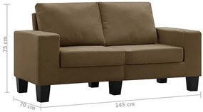 2-osobowa sofa brązowa z podłokietnikami - Lurra 2Q