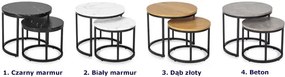 Komplet dwóch eleganckich stolików czarny marmur - Kendal