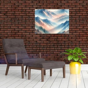 Obraz na szkle - Akwarelowe góry (70x50 cm)