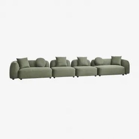 Modułowa Sofa 4-częściowa Z Tkaniny Chenille Coco Szenila Szałwiowa Zieleń - Sklum