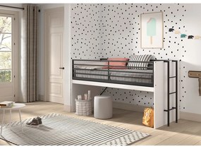 Białe podwyższone łóżko dziecięce ze stelażem 90x200 cm Sam – Vipack