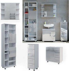 Zestaw mebli łazienkowych biały wysoki połysk 60x33x60 ilias