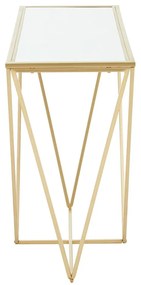 Konsola w kolorze złota ze szklanym blatem 40x120 cm Farran – Premier Housewares