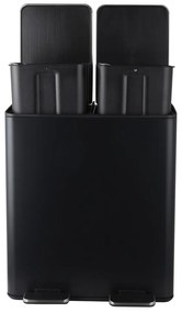 Stalowy kosz na śmieci 2x20 l do segregacji odpadów/z pedałem w kolorze matowej czerni Aliya – Spirella