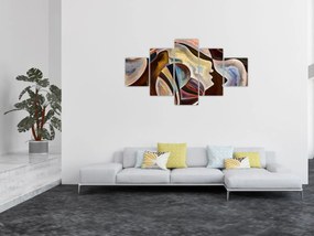 Obraz - Abstrakcja głów (125x70 cm)