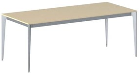 Stół konferencyjny do biura PRIMO ACTION, 200x90 cm, szaro-srebrna podstawa, brzoza