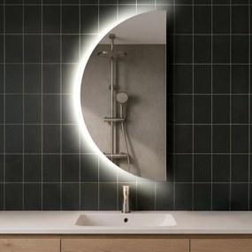 100x200 Lustro półokrągłe LED na ścianę półkole D221 | lewe