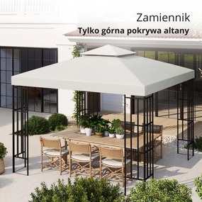 Outsunny Zapasowy Dach do Pawilonu Ogrodowego - Poliester, Kremowy Kolor, 3x3m - Ochrona przed Słońcem