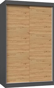 Szafa Iga 120 |  Dąb Artisan /Antracyt |  120x61x200 cm | Drzwi Przesuwne