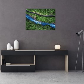 Obraz - Rzeka między górami, Kaukaz, Rosja (70x50 cm)