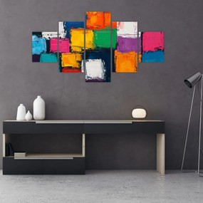 Obraz - Obraz z kolorowymi kwadratami (125x70 cm)
