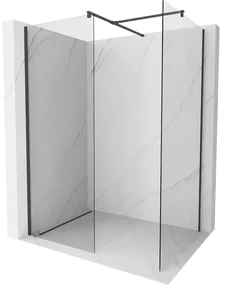 Mexen Kioto ścianka prysznicowa Walk-in 125 x 100 cm, transparent, czarna - 800-125-202-70-00-100