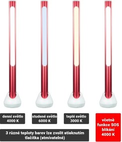 Garthen Lampa kempingowa LED Pole, wodoodporna, czerwona 30