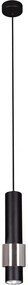 Czarno-chromowana lampa wisząca tuba - S073-Sonara