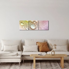 Obraz - Kropelki (z zegarem) (90x30 cm)