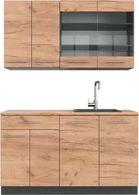 Pojedyncza kuchnia złoty dąb power/antracyt 140x60x81.6 fame-line