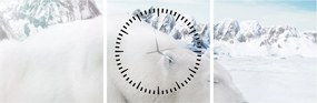Obraz - Niedźwiedź polarny (z zegarem) (90x30 cm)