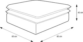 Beżowy kwadratowy puf sztruksowy S7-K01