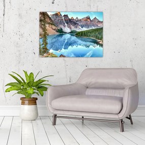 Obraz na szkle - Jezioro Morenowe (70x50 cm)