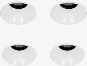 Pack 4 Okrągłych Opraw Led Do Wbudowania Bezramkowych Trimless Ø3,6cm Zewnętrznych Z Aluminium Orelva Biała & 3 W & 38º & Białe Zimne Światło 4000k -