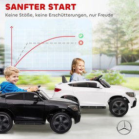 AIYAPLAY Samochód elektryczny dla dzieci, 12 V z pilotem, światła LED, muzyka, 3 prędkości, 3-6 lat, czarny | Aosom PL