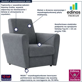 Niebieski fotel z podłokietnikami T3-E24