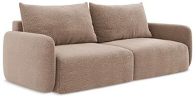Jasnobrązowa rozkładana/ze schowkiem sofa 238 cm Kalena – Makamii
