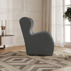 Fotel MASTI do Salonu WYGODNY, Styl Minimalistyczny, Tkanina Quelle, Kolor Szary