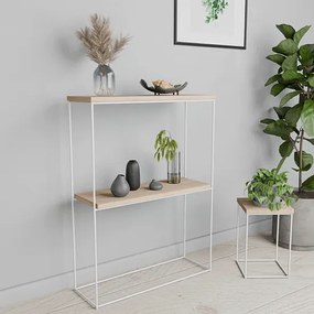 Minimalistyczna konsola pod lustro  dąb sonoma + biały  F3-H51