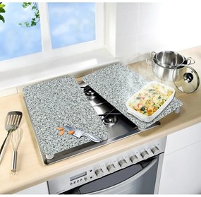 Zestaw 2 szklanych płyt ochronnych na kuchenkę Wenko Granite, 52x30 cm