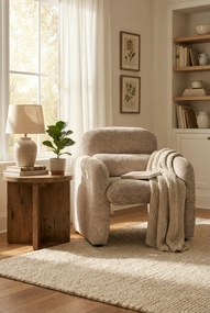 Ciemnobeżowy fotel wypoczynkowy do pokoju N3-R82