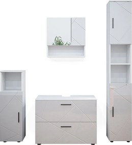 Zestaw mebli łazienkowych biały wysoki połysk 80x41x58 irma