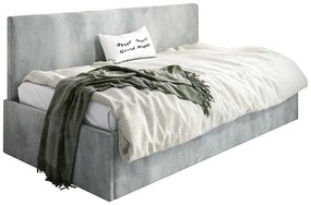 Popielate łóżko sofa z oparciem Salma 4X - 4 rozmiary