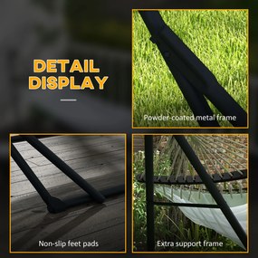 Outsunny Stojak do Hamaków Czarny 263x89x100cm | Aosom PL