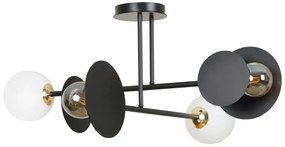 Czarna lampa sufitowa do sypialni - D008-Hordon