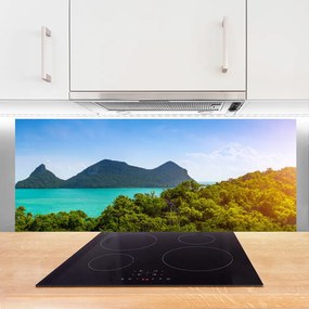Panel Szklany do Kuchni Szczyty Gór nad Zatoką