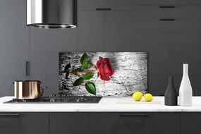 Szkło nad Blatem Aksamitna Róża w Rozkwicie