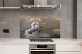 Panel Szklany Jednorożec na tle Górskich Szczytów