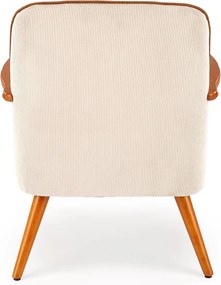 Fotel wypoczynkowy z drewnianymi podłokietnikami Pastore