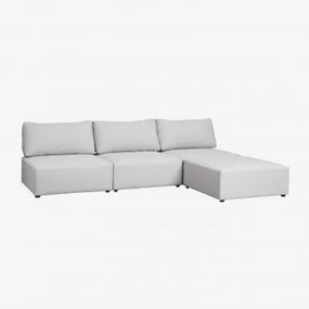 Sofa Modułowa 3-częściowa Z Pufą Kata Beżowy Krem - Sklum