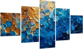 Obraz - Niebiesko-złoty obraz (125x70 cm)