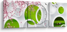 Obraz - Molo nad jeziorem (z zegarem) (90x30 cm)