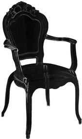 Czarne stylowe krzesło z podłokietnikami P7-H29