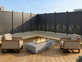 Ogrodzenie aluminiowe  z motywem roślinnym wycinanym laserowo – zestaw startowy – wys. 164 x szer. 118 cm – antracyt – BRAMENO