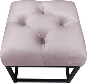 Pufa CHESTERFIELD tkanina Welur loft ławka podnóżek metal : Kolor Stelaża - Czarny , Kolor tkaniny - VELVET - MG55, Typ tkaniny - Velvet